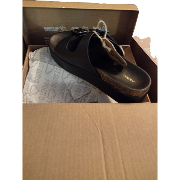 Project Cloud Platform Sandals Women-Plush & Soft Insole Wedge Slides-Black 10 - Picture 2 of 5